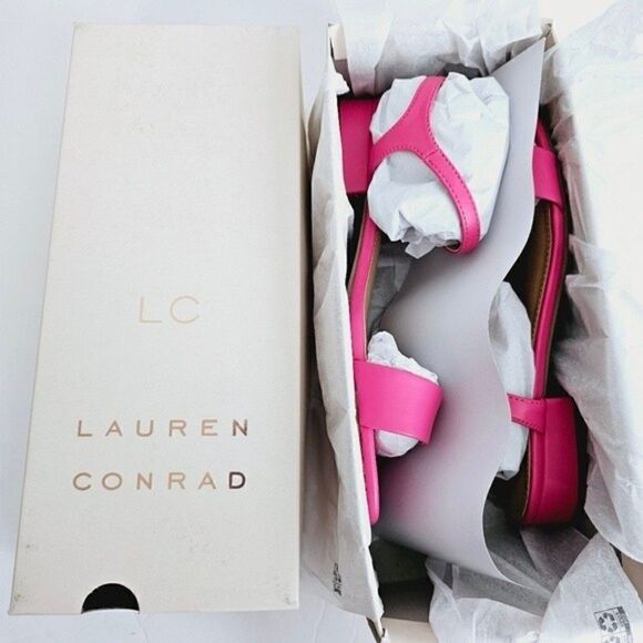 New! Faux Leather Barbie Pink Block Heel Square Toe Sandals - Picture 8 of 8